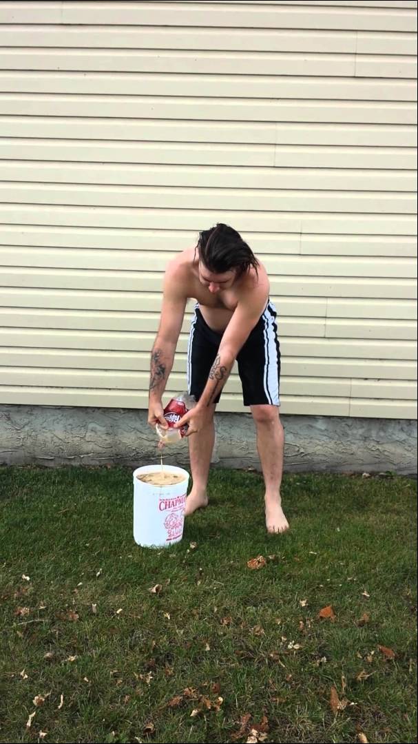 Dallas Sinclair takes the Faygo Ice Bucket Challenge–Fails.