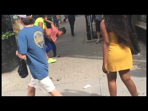R.A. the Rugged Man films a Girl Fight broken up by Peter Greene from Pulp Fiction