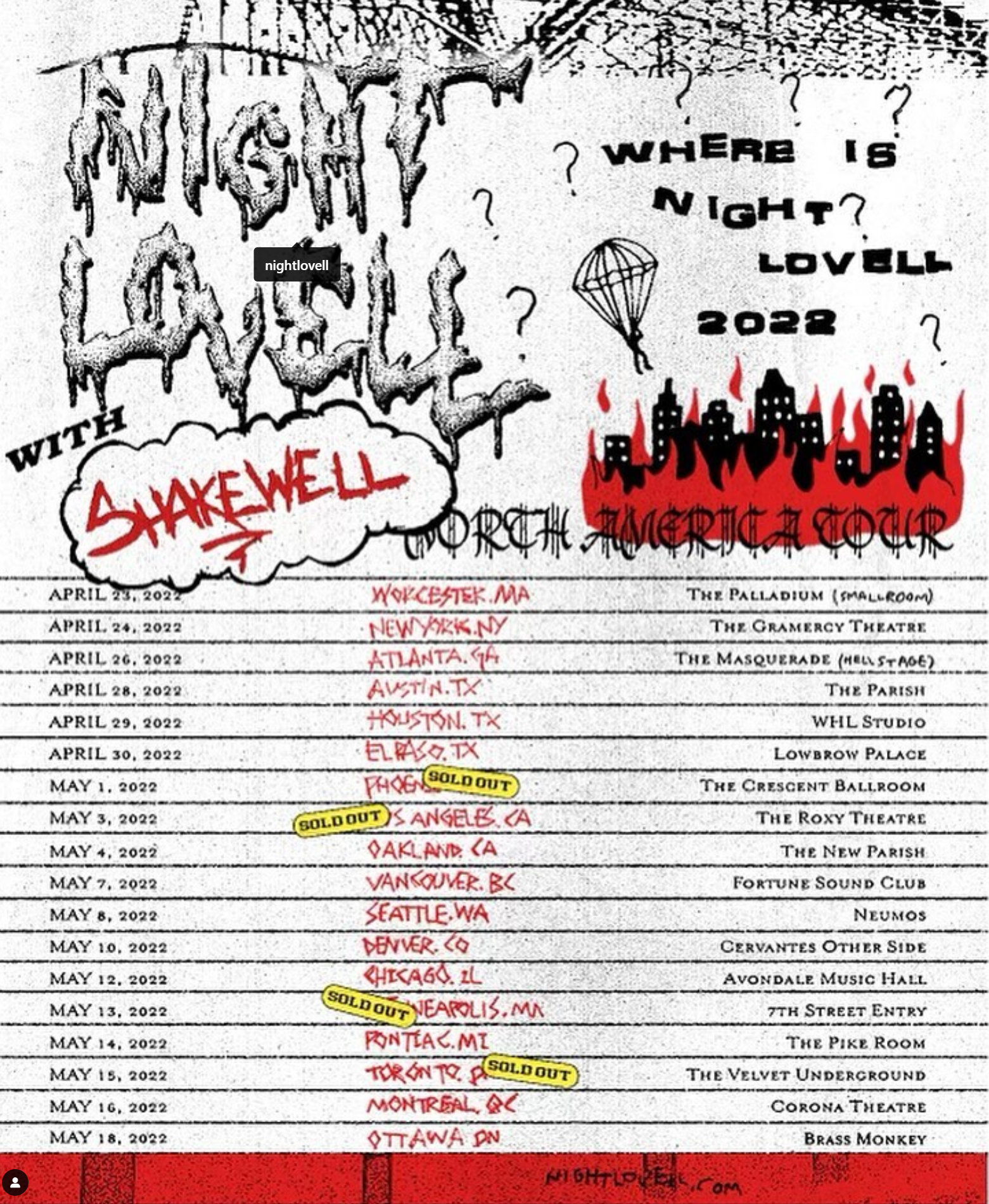 shakewell tour